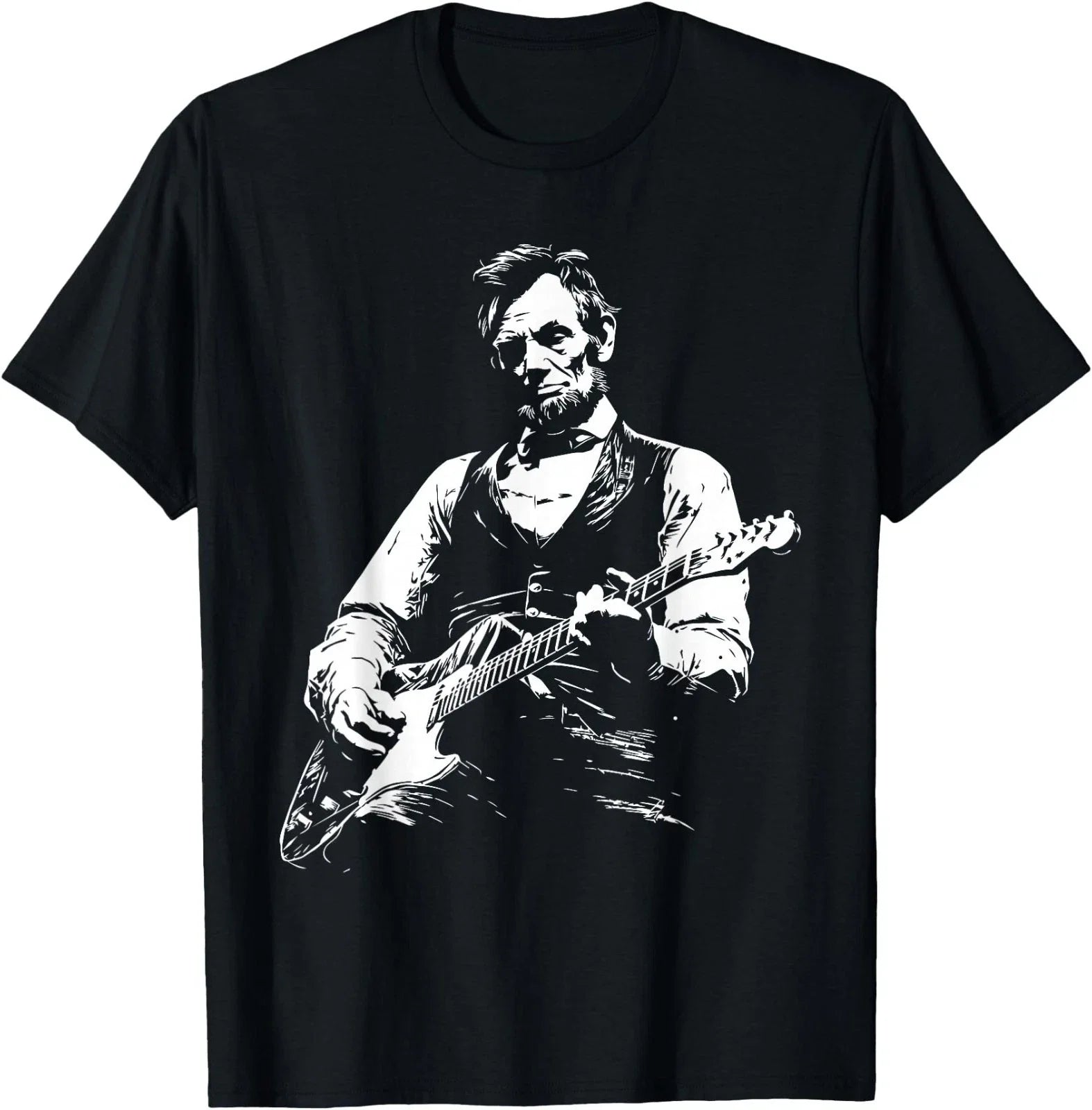President Abraham Lincoln Playing Guitar Abe Lincoln Design Unisex , , , Long Sleeve Tee