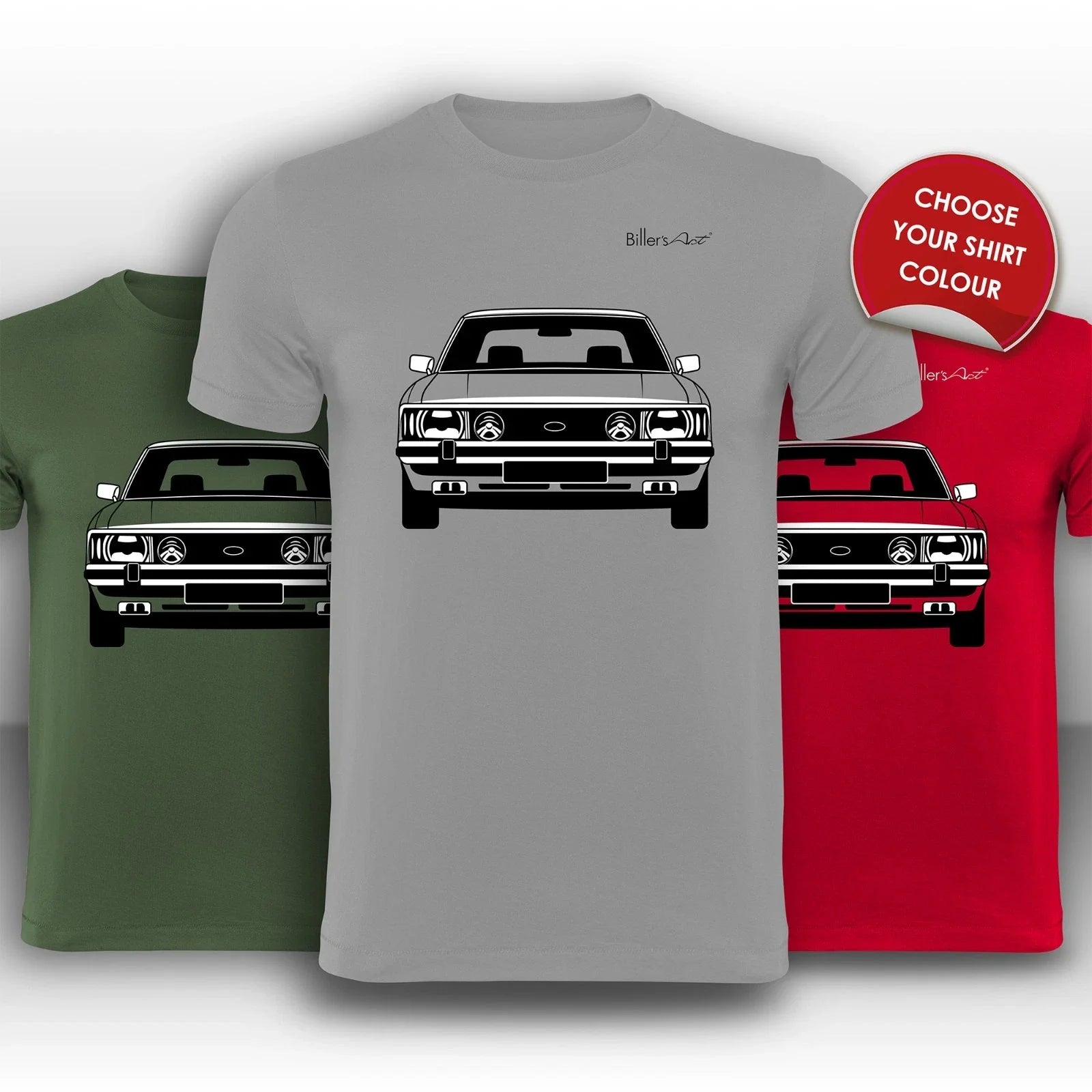 Ford Granada 1977 Front View Super Cool hand printed Unisex , , , Long Sleeve Tee