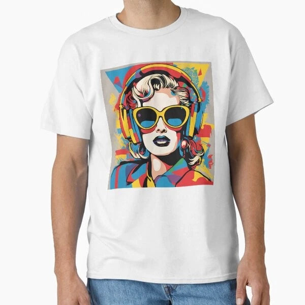 Pop Art Portrait of Woman Classic T-Shirt T-Shirt Made in US/AUS Size S-2XL