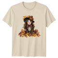 Victorian Autumn Girl Womens Victorian Aesthetic Autumn Gift For Her Unisex , , , Long Sleeve Tee