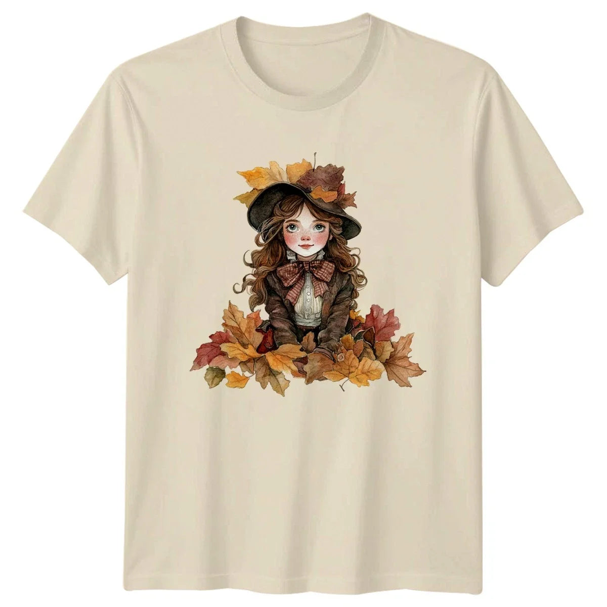 Victorian Autumn Girl Womens Victorian Aesthetic Autumn Gift For Her Unisex , , , Long Sleeve Tee