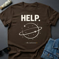 HELP. Minimalist Sarcastic – Cosmic Motivation Tee by Youniverses Unisex , , , Long Sleeve Tee