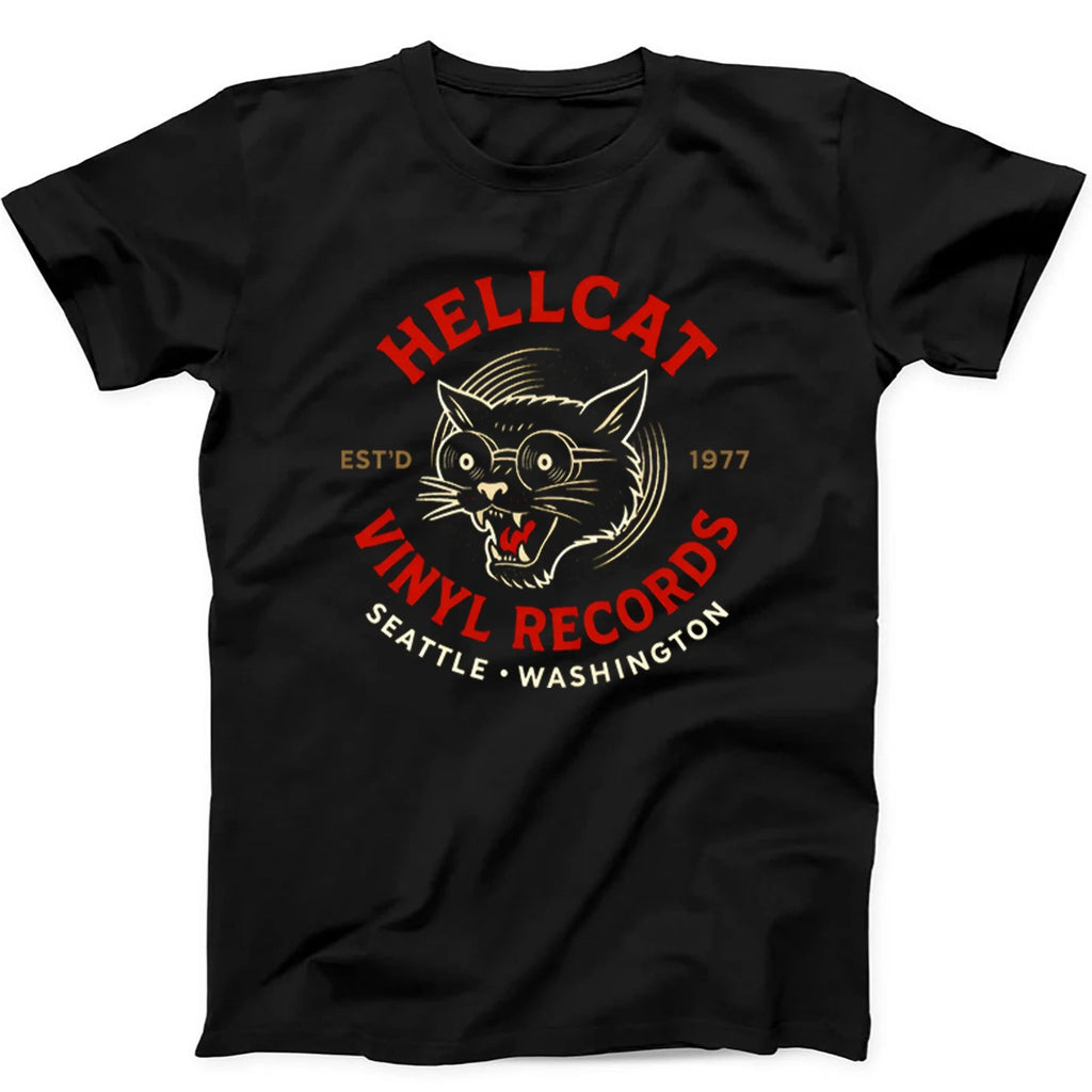 Vinyl Records Seattle Record Store Cat Hellcat T Shirt   624
