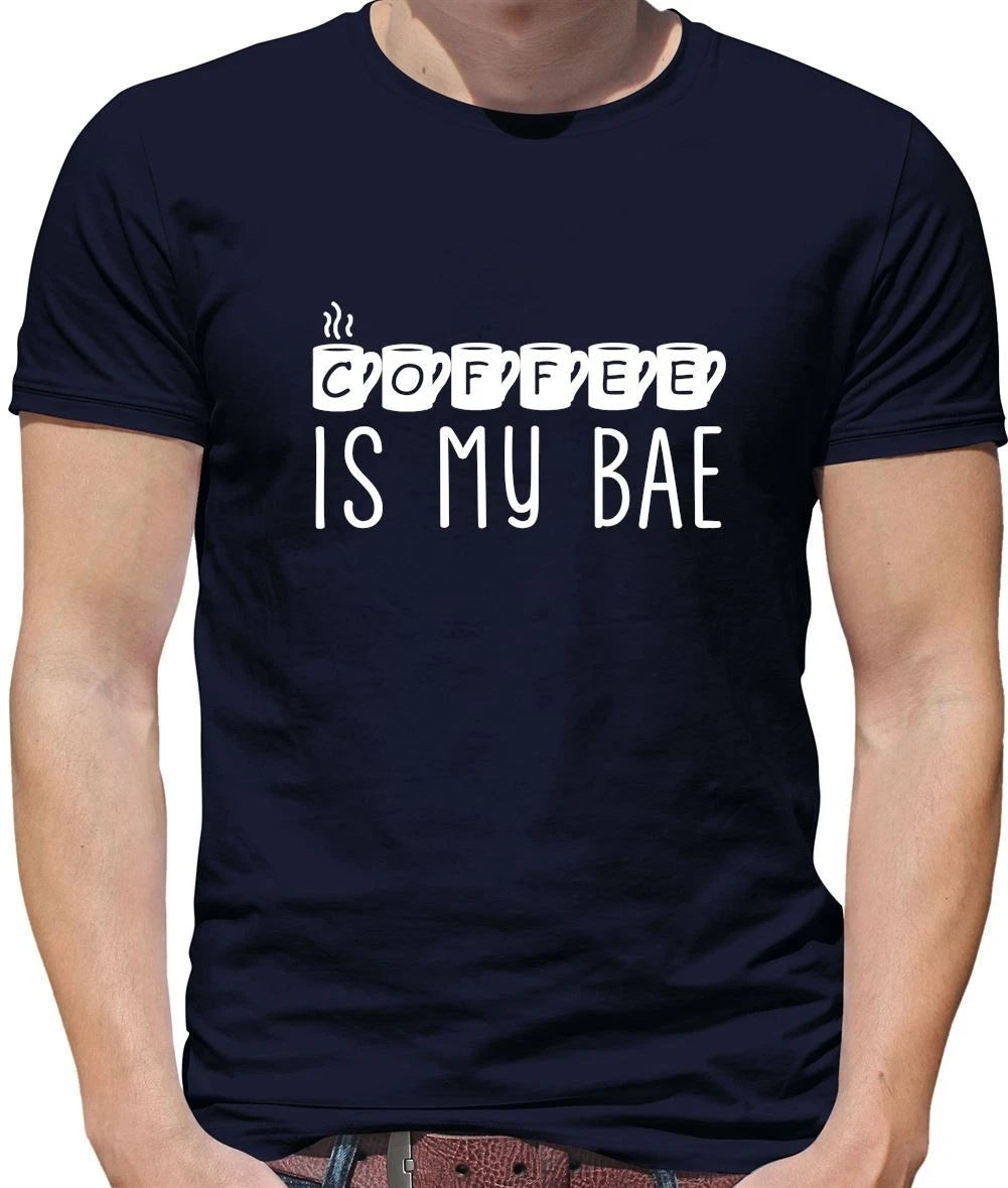 Coffee Is My Bae - Mens T-Shirt - Latte Mocha Drink Drinking Funny Love