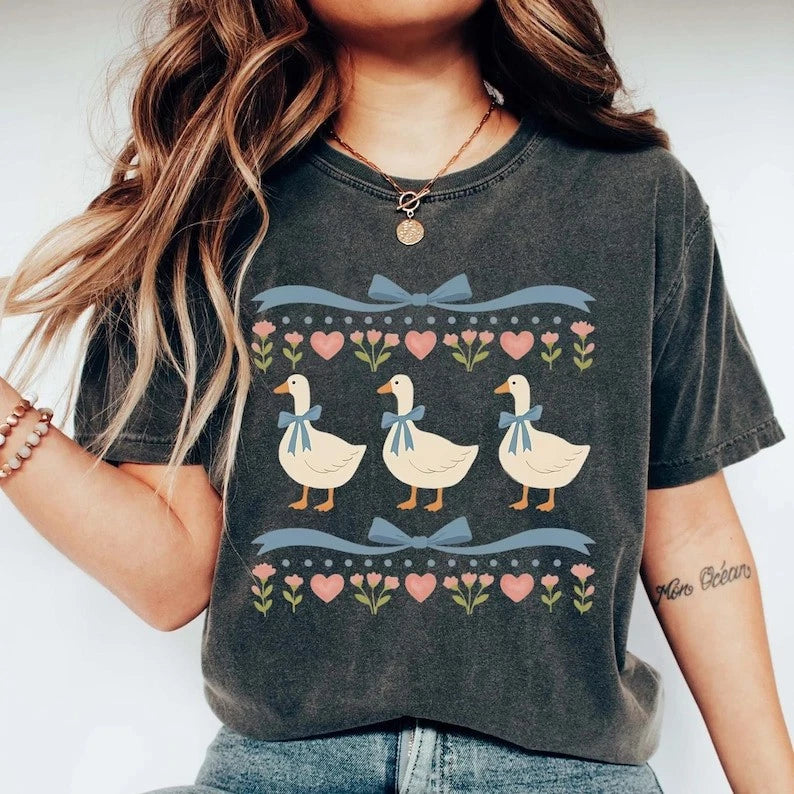 Vintage 80s Goose Shirt, Funny Blue Ribbon Goose Tee, Retro Goose Graphic Shirt,