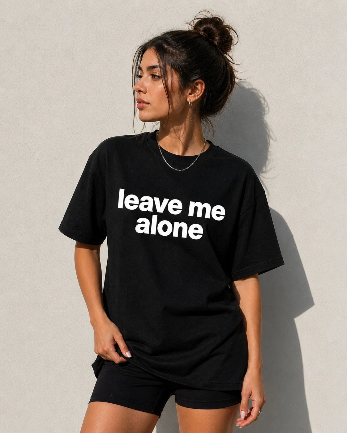 Leave Me Alone Shirt Funny Introvert Minimalist Unisex Graphic Tee Unisex , , , Long Sleeve Tee