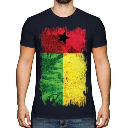GUINEA BISSAU GRUNGE FLAG MENS TEE TOP GUINÉ-BISSAU FOOTBALL GUINEAN Unisex , , , Long Sleeve Tee