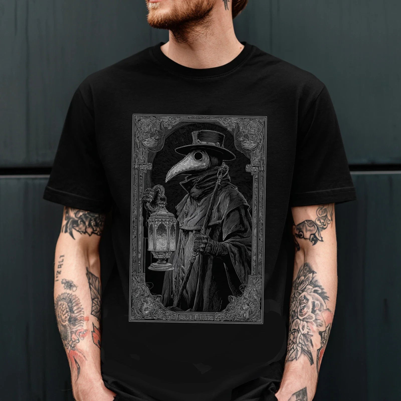 Plague Doctor Gothic Goth Steampunk Graphic Tee Alternative Grunge Shirt Unisex , , , Long Sleeve Tee