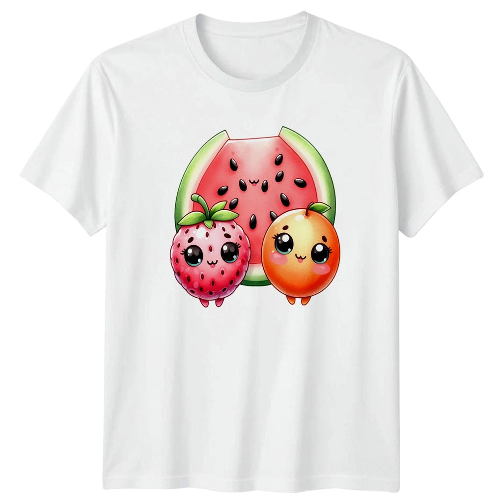 Sweet Kawaii Fruits Fun T-Shirt Kawaii Food Fruit Lovers Birthday Gift For Him