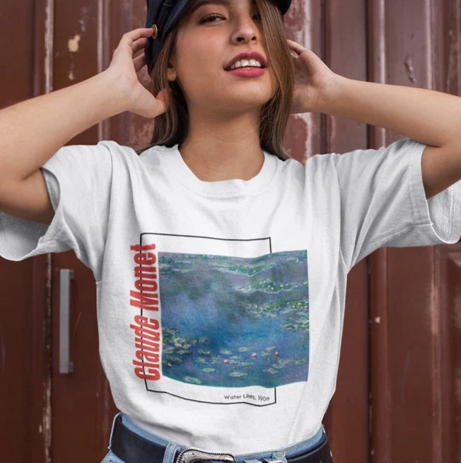 Claude Monet Water Lilies Art - Aesthetic Impressionist Unisex Tee Unisex , , , Long Sleeve Tee