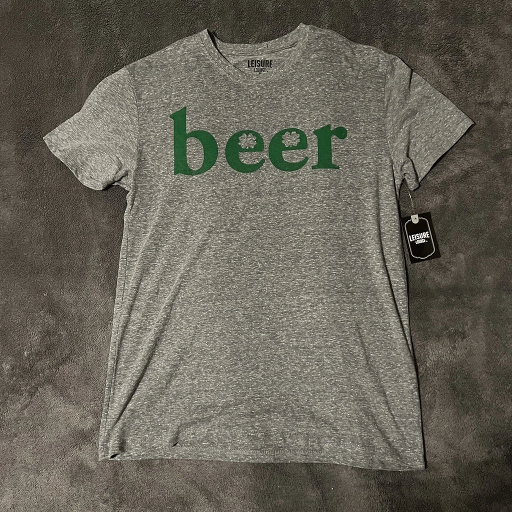 Irish Beer T-Shirt Gray Medium M￼