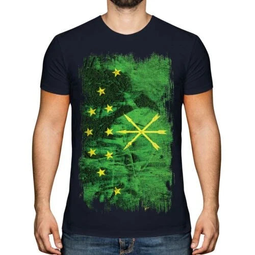 ADYGEA GRUNGE FLAG MENS TEE TOP FOOTBALL GIFT SHIRT CLOTHING JERSEY Unisex , , , Long Sleeve Tee