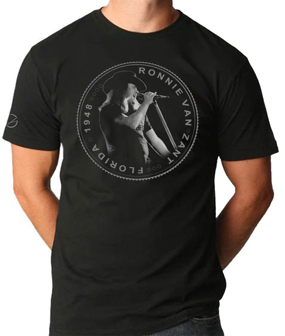 RONNIE VAN ZANT of Lynyrd Skynyrd Cool Coin T - Shirt by VKG Unisex , , , Long Sleeve Tee