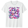 Cute Ghosts Kawaii Halloween Unisex Graphic Tee Men Women Top Unisex , , , Long Sleeve Tee