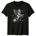 Aesthetic Cherub Riding Space Rocket Renaissance Aesthetic Space Art Unisex , , , Long Sleeve Tee
