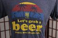 Hoppy Beer Hoppy Life T Shirt Size Large Navy Blue Let's Grab a Beer Craft Beer