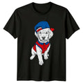 Cute Dog Wearing Hat & Shirt Dogs Animals Mens Womens Tee Graphic Unisex , , , Long Sleeve Tee