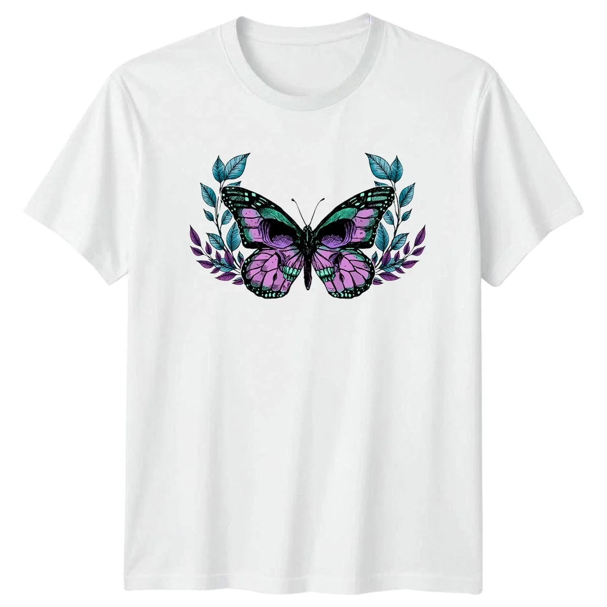 Vintage Butterfly Skull Botanical Aesthetic Gothic Nature Fashion Unisex , , , Long Sleeve Tee