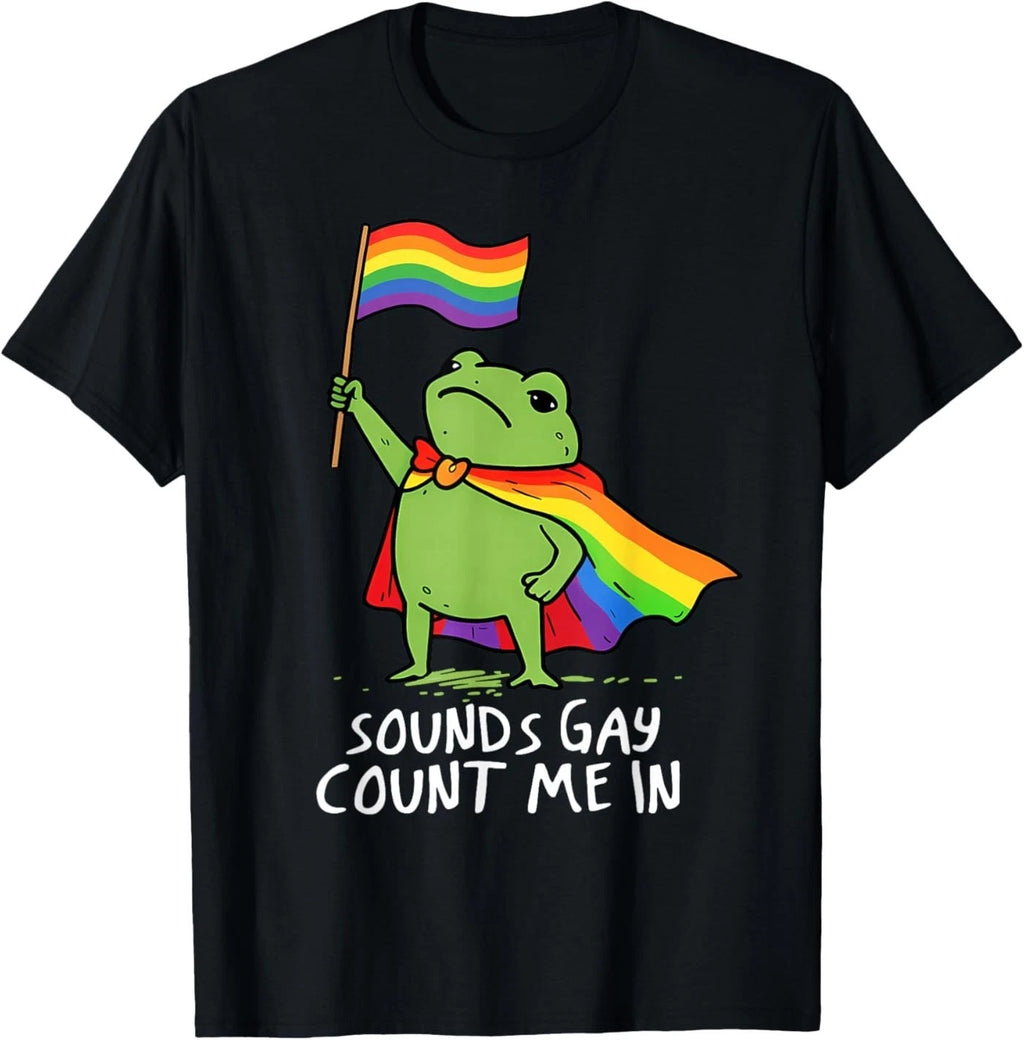 Ally Gay Lesbian Pride Funny Memes Frog Rainbow Flag LGBTQ T-Shirt