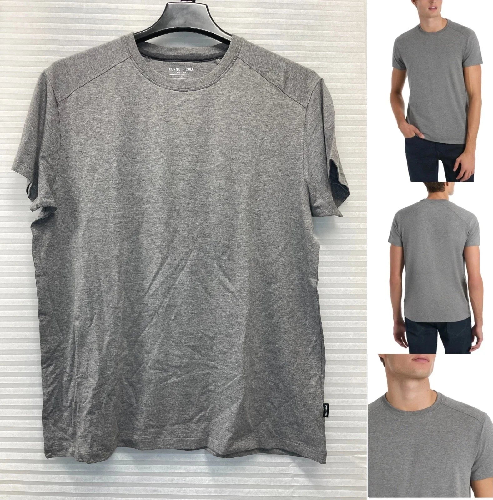 Kenneth Cole Men’s Crew Neck Short Sleeve Tee Shirt | Gray | Size XL | NWT Unisex , , , Long Sleeve Tee