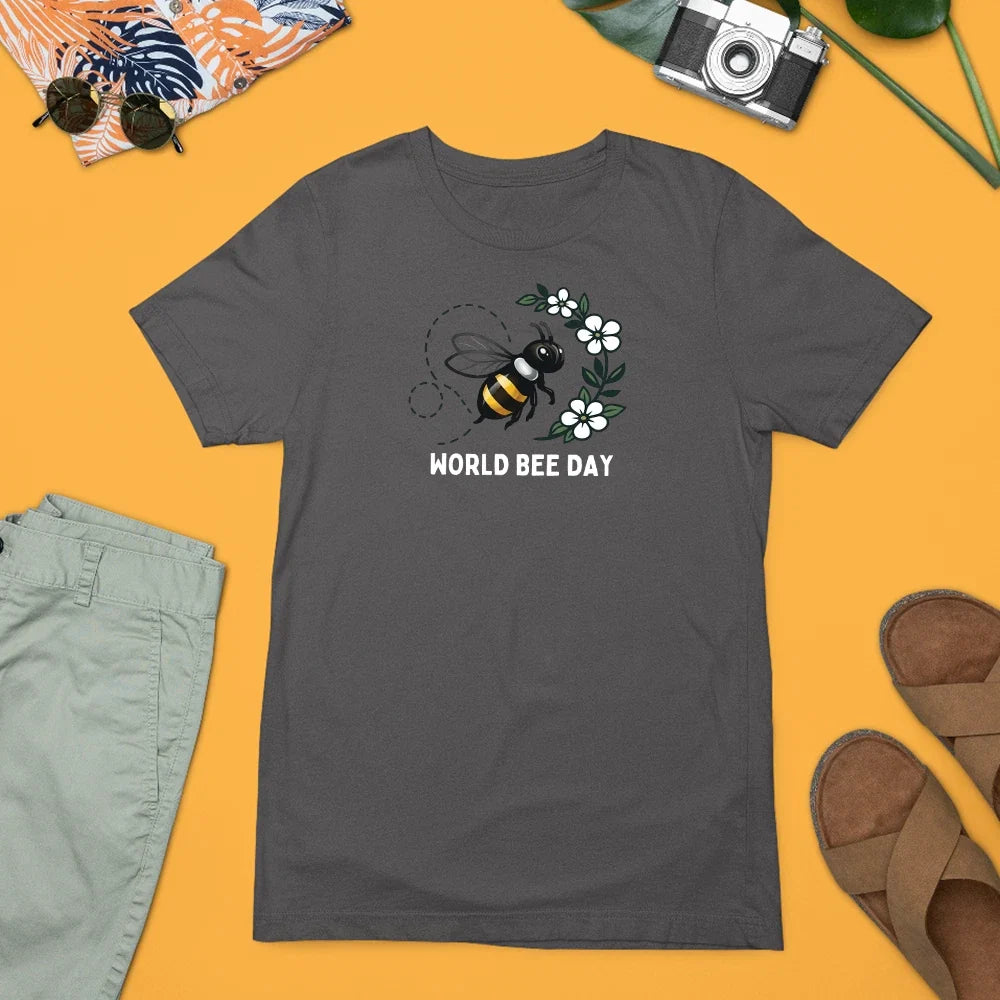 World Bee Day Cute Cartoon Bumble Bee Honey Nature Lover Novelty Gift Unisex , , , Long Sleeve Tee