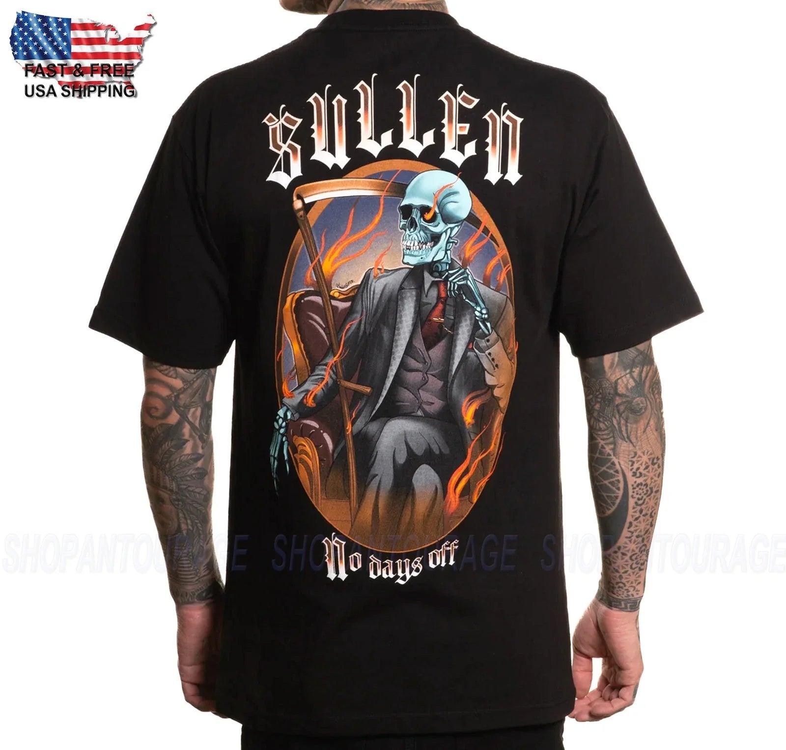 Sullen Art Collective No Day Off Standard SCM5889 New Short Sleeve Men`s Unisex , , , Long Sleeve Tee