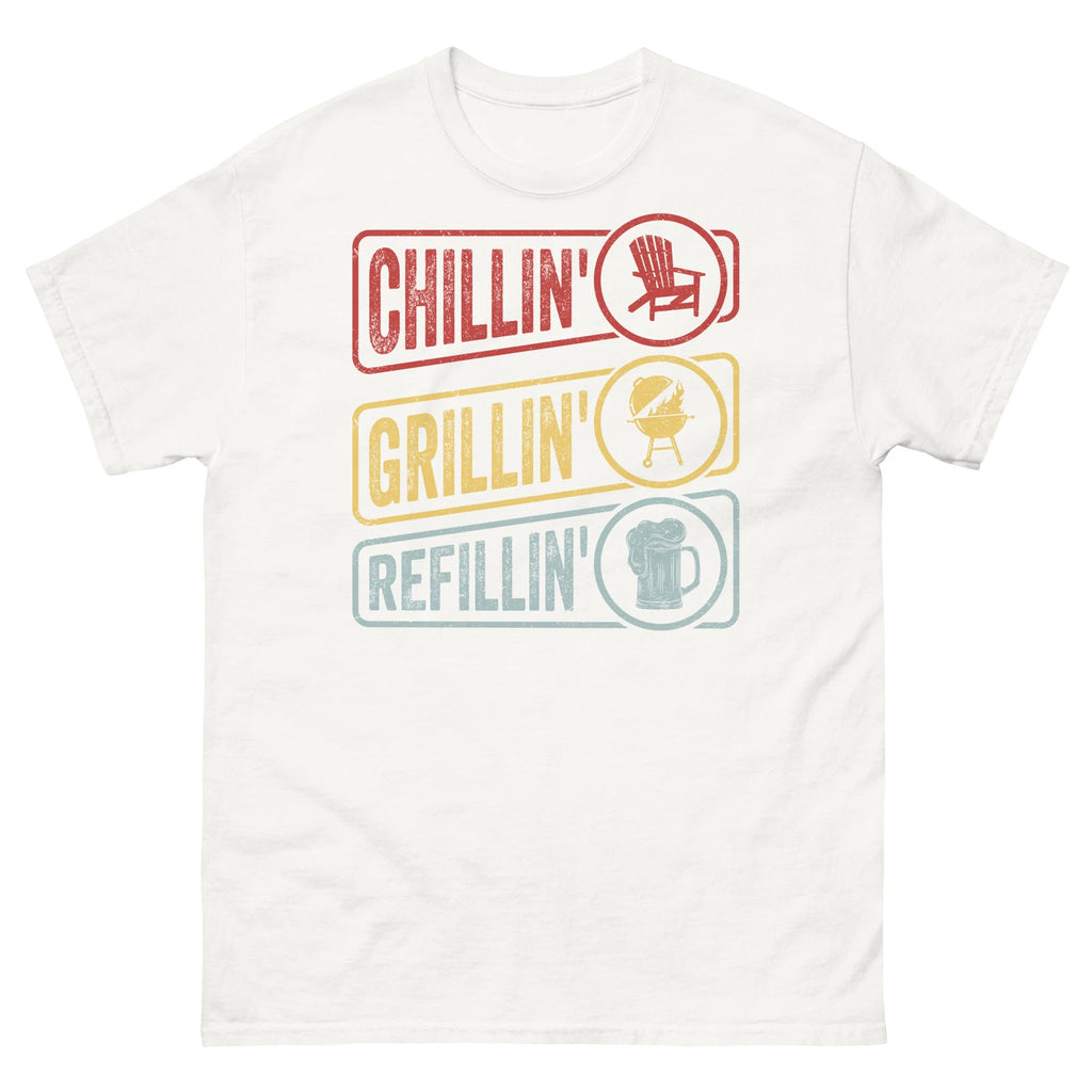 Chillin’ Grillin’ Refillin' Beach Summer Barbecue Beer Men's Classic Tee