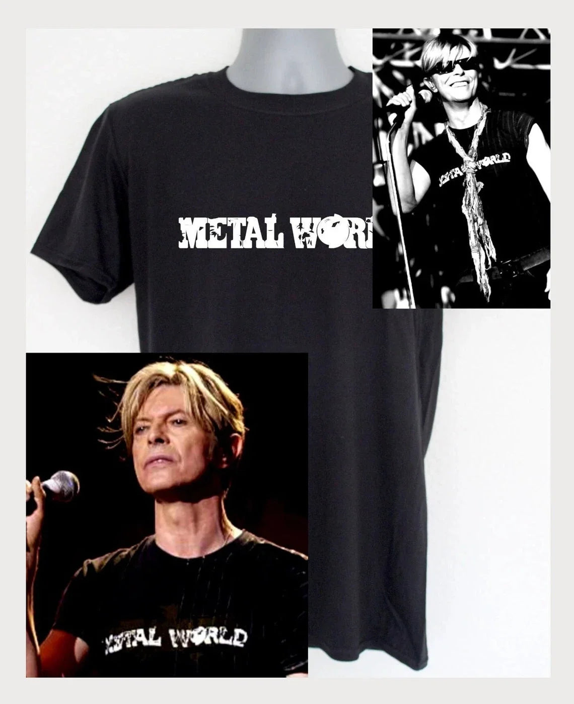 David Bowie Metal World Graphic Shirt Vintage Glam Rock Unisex Tee Top Unisex , , , Long Sleeve Tee