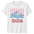 Blue Bowed and Beautiful Womens Coquette Aesthetic Beach Unisex , , , Long Sleeve Tee