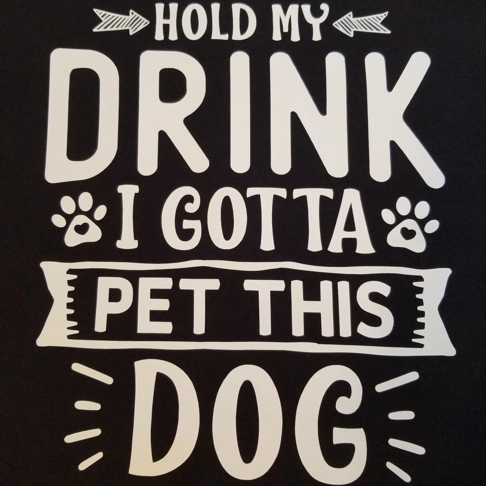 XL T-shirt, Unisex, Black 100% Cotton- Hold My Drink