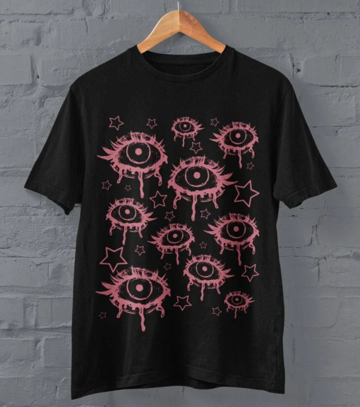 Horror Eyes Pastel Goth Grunge Alternative Clothing Shirt Unisex Horror Tee Unisex , , , Long Sleeve Tee