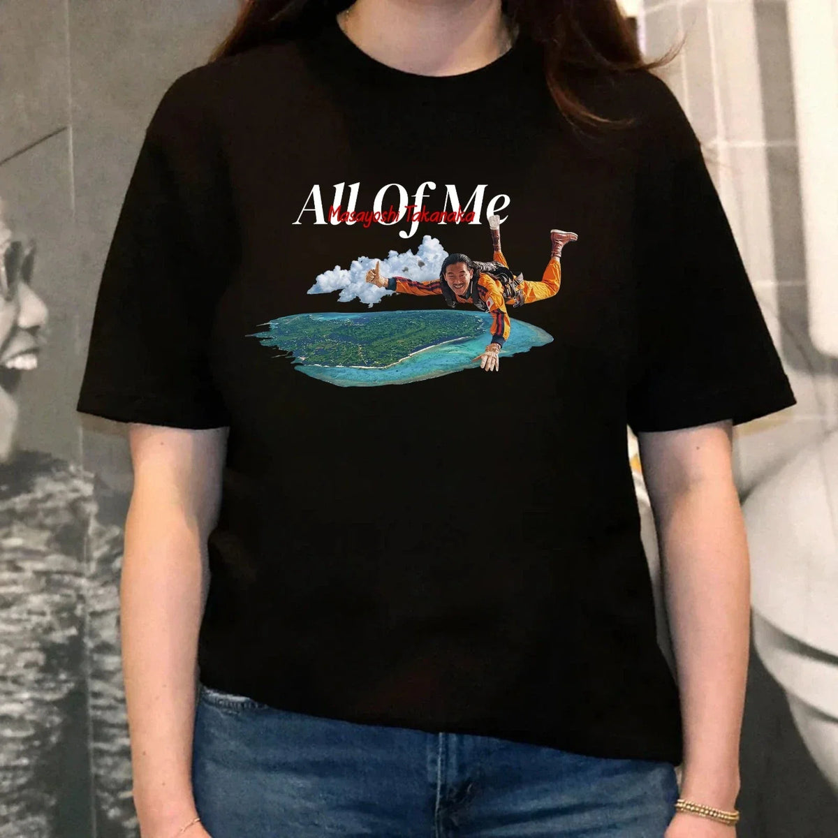 All Of Me Graphic , Skydiving Island Aesthetic Tee, Vintage Style Travel Unisex , , , Long Sleeve Tee