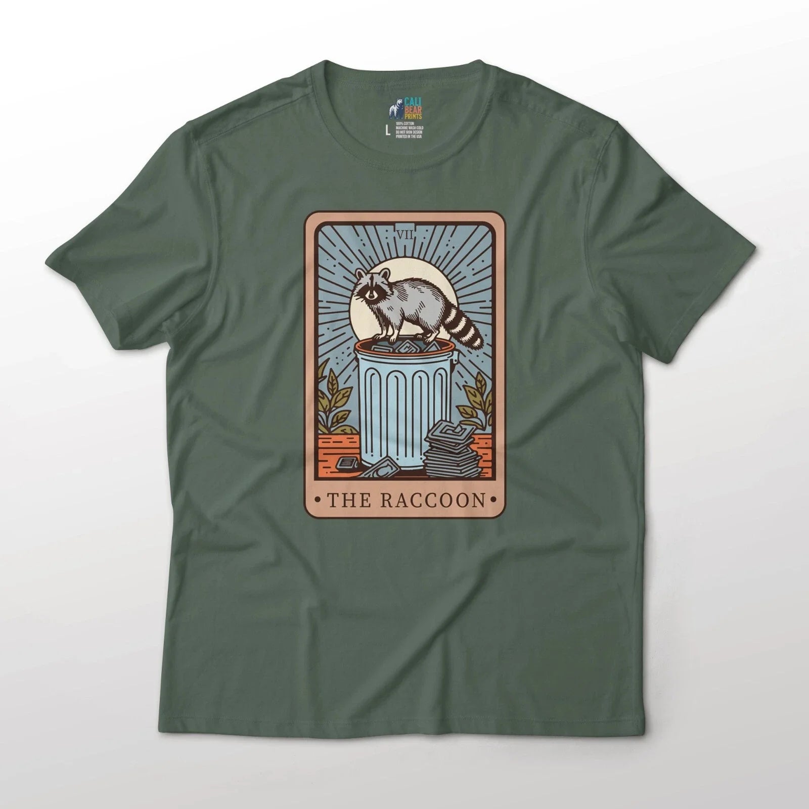 The Raccoon Tarot Card Funny Aesthetic Animal Graphic Unisex , , , Long Sleeve Tee
