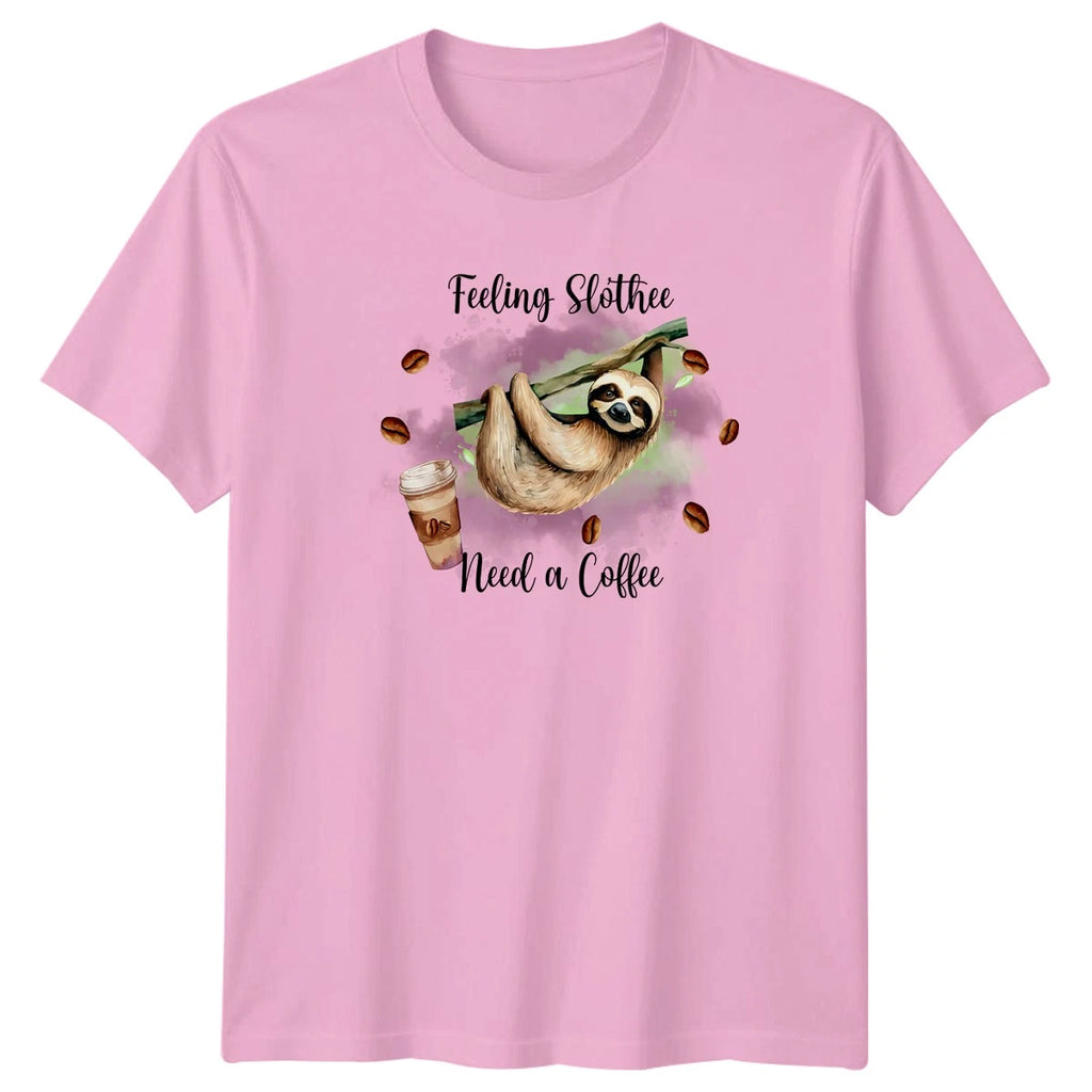 Feeling Slothee Need A Coffee T-Shirt Sloth Coffee Animal Humor Birthday Gift