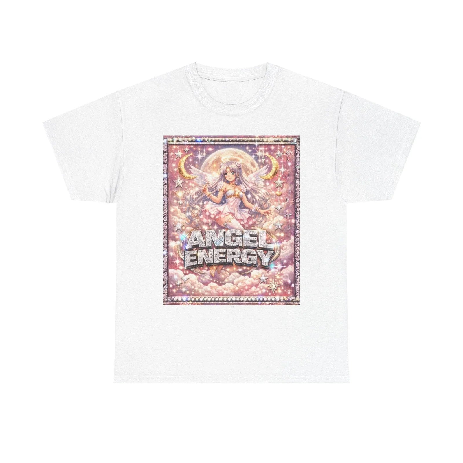Angel Energy Y2K Glitter Aesthetic Shirt | Pastel Angel Illustration Unisex , , , Long Sleeve Tee