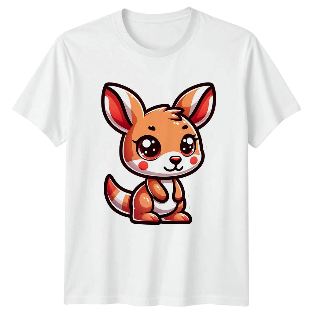 Cute Kawaii Kangaroo Animals Mens T-Shirt Womens Tee Graphic Unisex Top