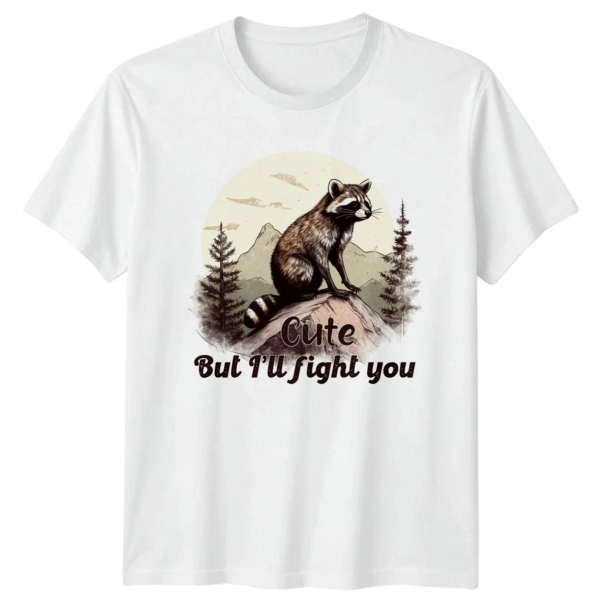 Cute But Ill Fight You Raccoon Wildlife Hiking Outdoors Birthday Gift Unisex , , , Long Sleeve Tee