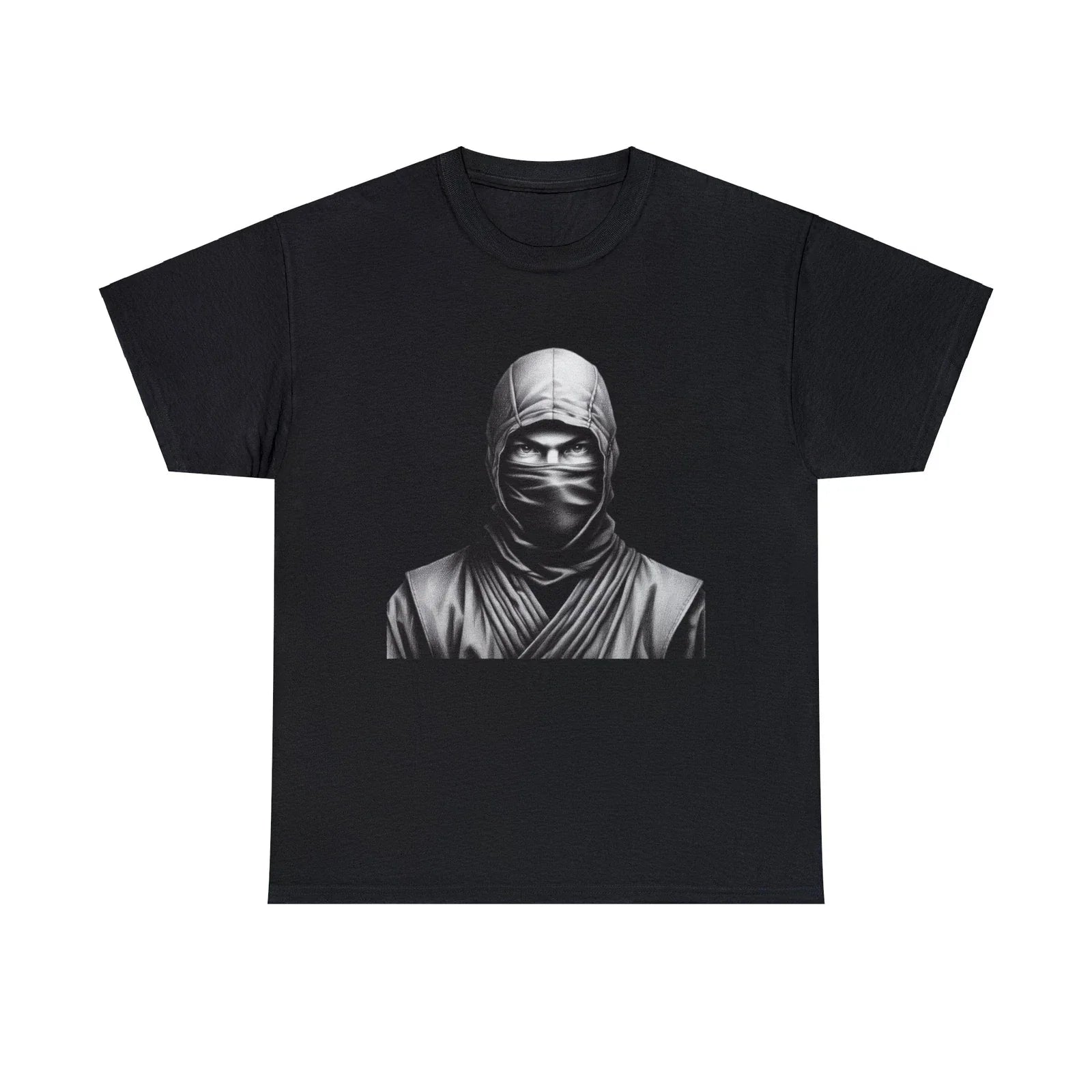 Unisex Adult T Shirt Ninja Warrior Graphic Pencil Art Minimalist Streetwear Unisex , , , Long Sleeve Tee
