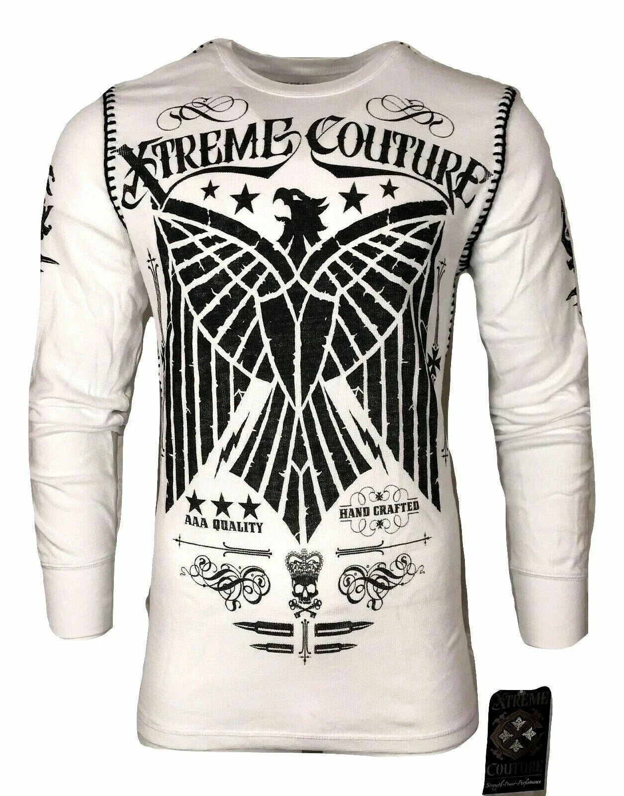 Xtreme Couture by Affliction Men's Thermal Shirt CONNECT White Unisex , , , Long Sleeve Tee