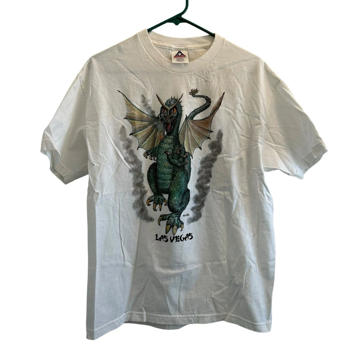 Vtg Winged Dragon Double Sided Y2K Las Vegas AAA Tag Large RARE Artist MILO Unisex , , , Long Sleeve Tee