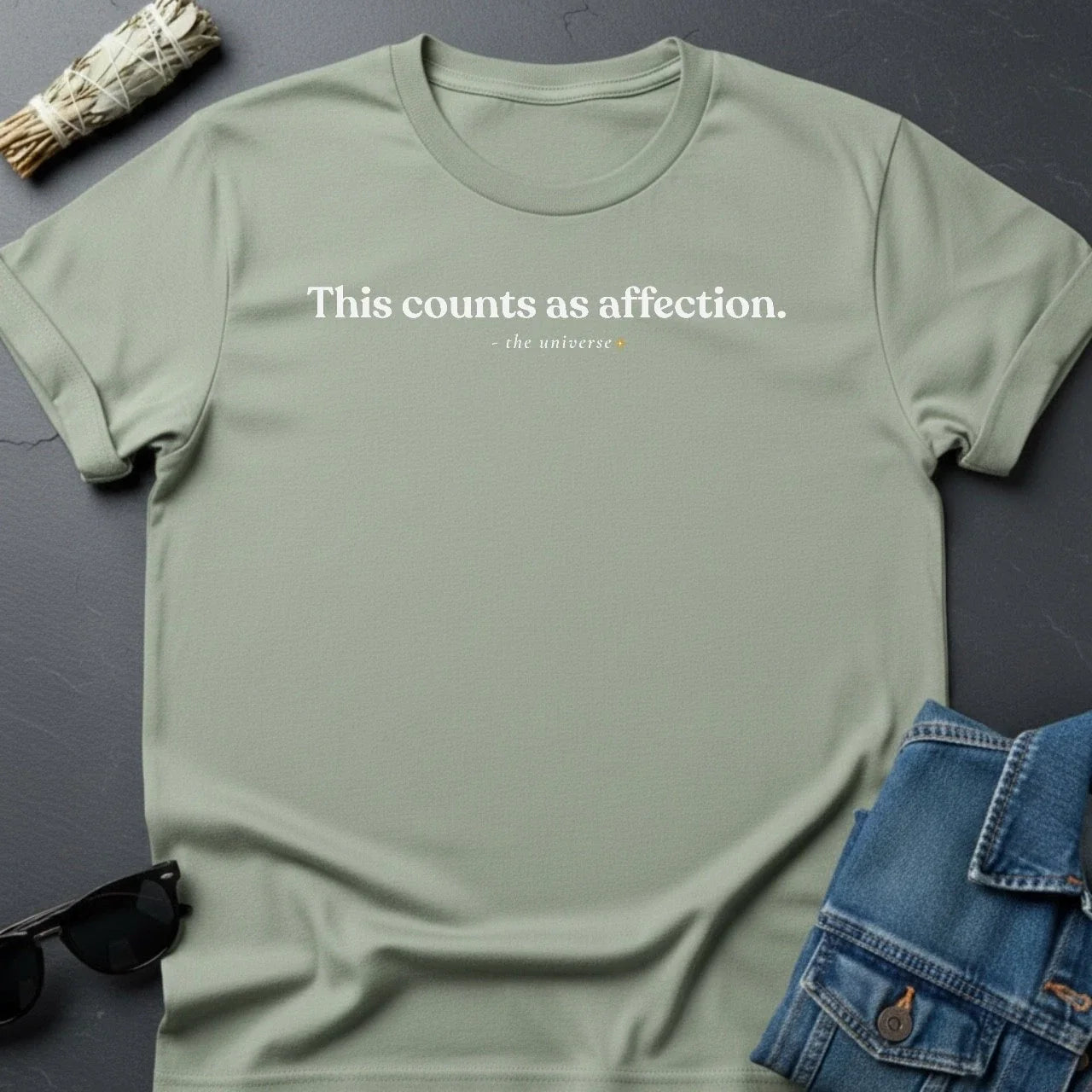 This Counts as Affection. Minimalist Sarcastic | Cosmic Unisex , , , Long Sleeve Tee