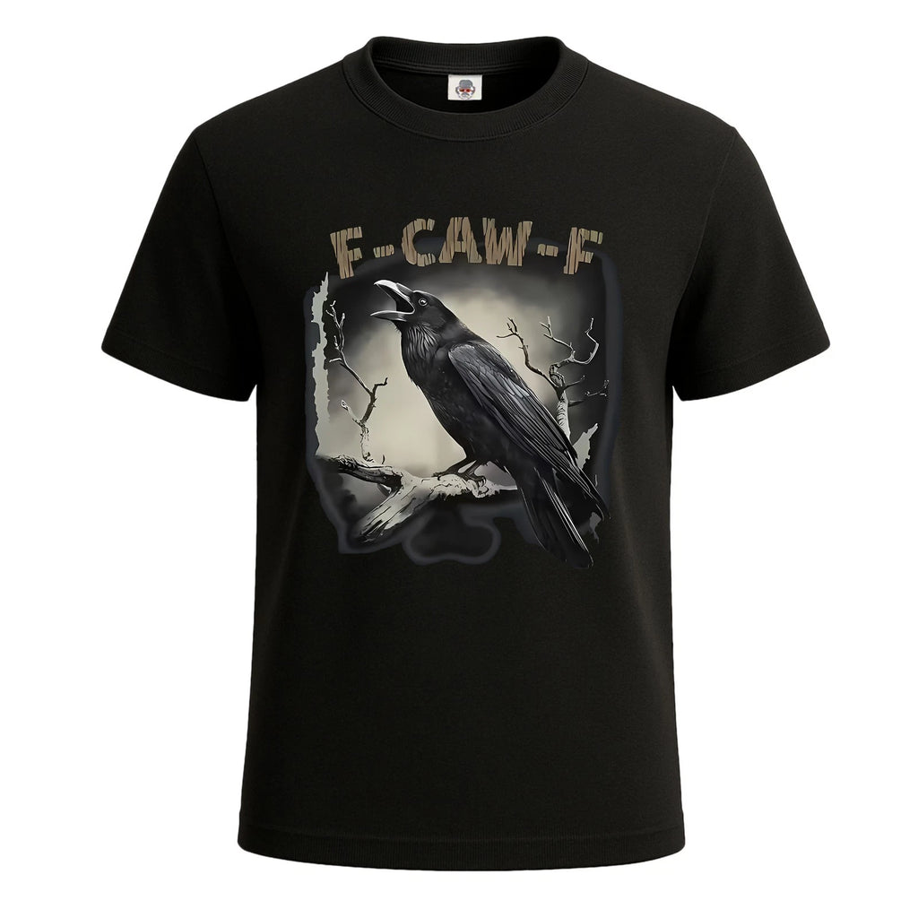 Black Crow F-Caw-F Black Bird Scary Crow Mens TShirt Gift Party Novelty Tee Top