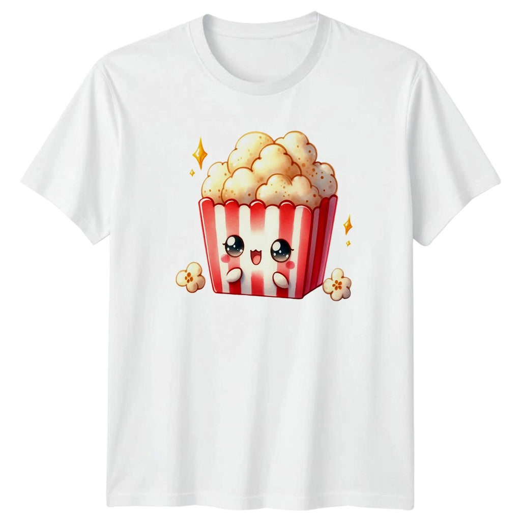 Happy Kawaii Popcorn Movie Snack T-Shirt Kawaii Food Cinema Birthday Gift