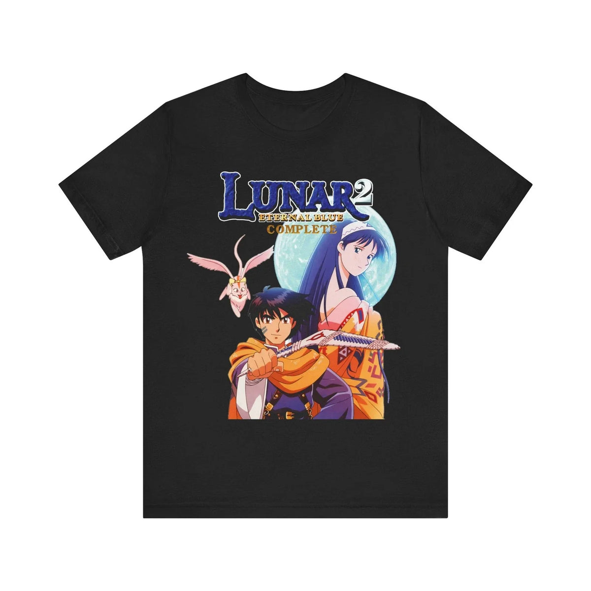 Lunar 2: Eternal Blue Complete Back Cover Art Unisex Jersey Short Sleeve Tee Unisex , , , Long Sleeve Tee