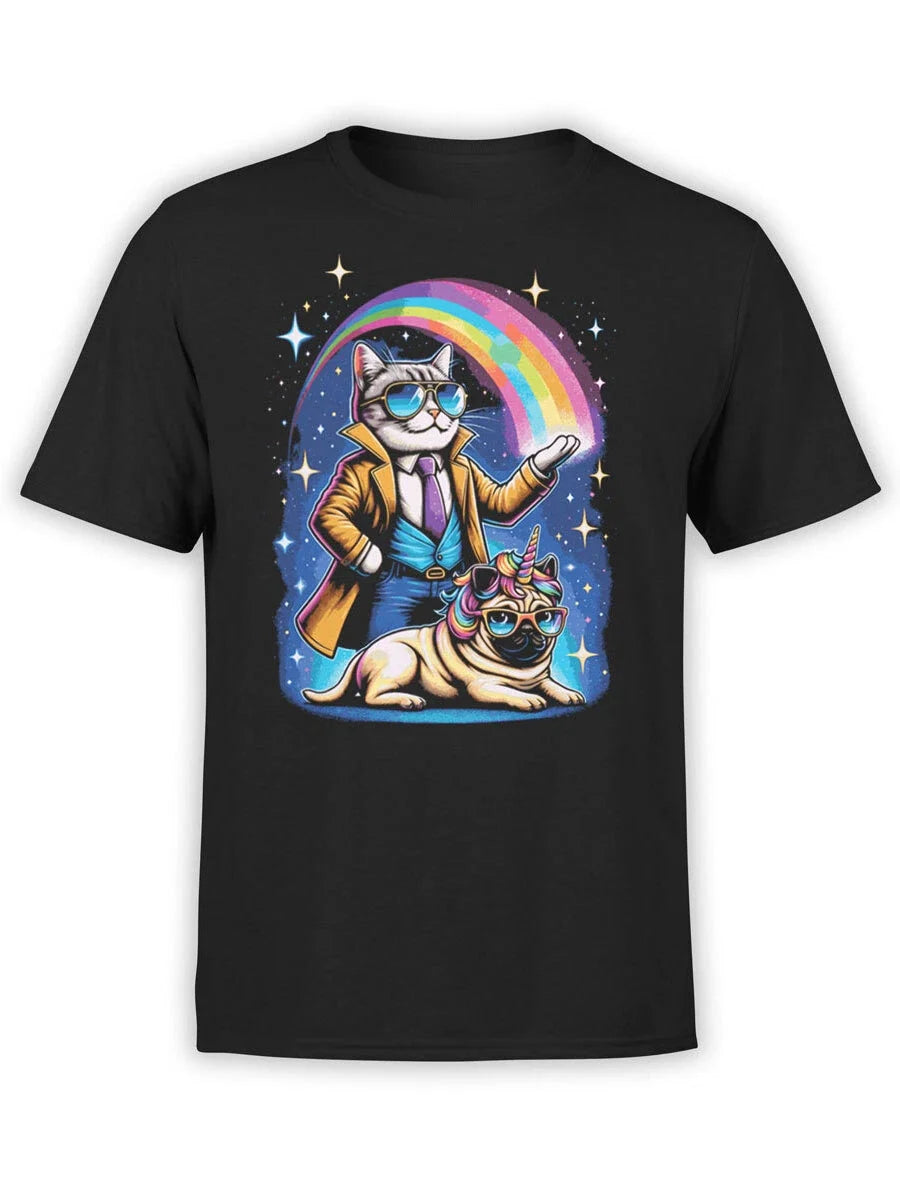 FANTUCCI Unisex | Cat And Pug | 100% Cotton Unisex , , , Long Sleeve Tee