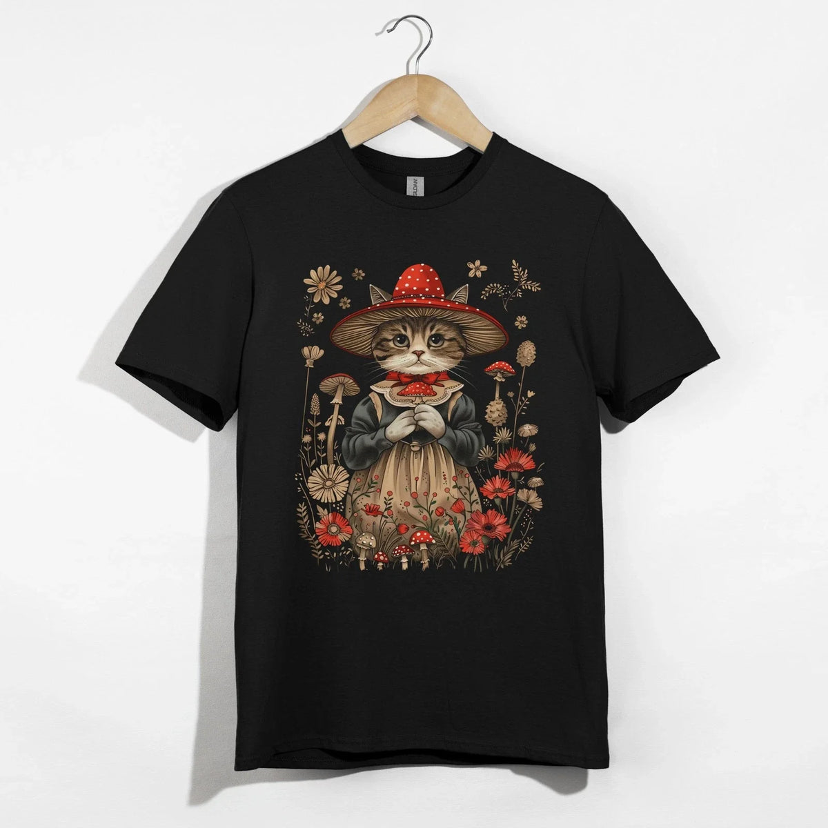 Cat , Vintage Cat Lovers Tee, Whimsical Country Garden Aesthetic Shirt Unisex , , , Long Sleeve Tee