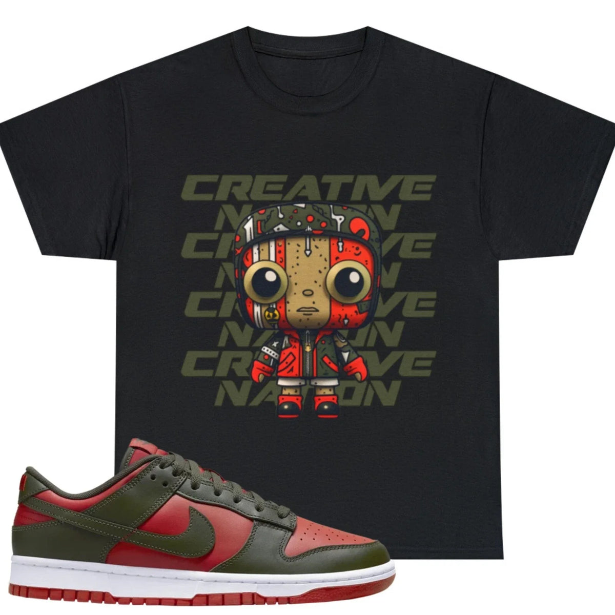 Shirt To Match Dunk Low Cargo Khaki Mystic Red Unisex Tee Cool Shirt Gift Unisex , , , Long Sleeve Tee