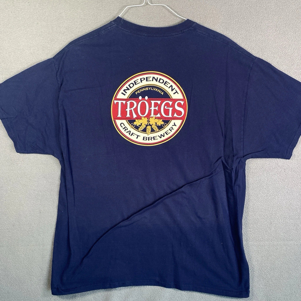 TROEGS Craft Brewery Shirt Mens XL Blue Tee Crew Neck T-Shirt