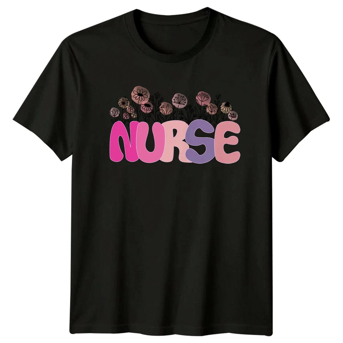 Nurse Floral Graphic Cute Nurse Appreciation Gift Unisex , , , Long Sleeve Tee