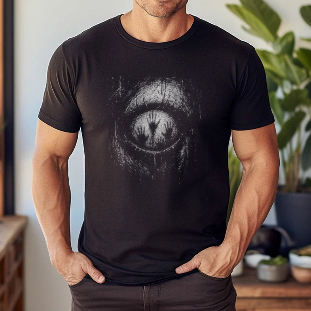 Horror Creepy Eye Ghost Hands Grunge Goth Alt Aesthetic Unisex , , , Long Sleeve Tee